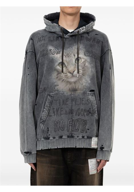 bleached hoodie sweatshirt man black MAISON MIHARA YASUHIRO | A14HD542BLACK